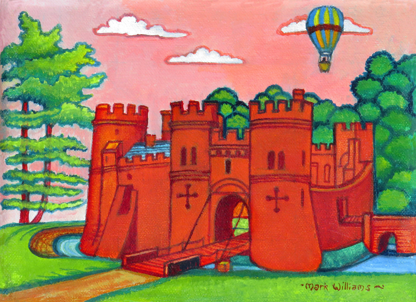 “Balloon and Castle” - A piece of whimsy - I’ve painted a ballon floating over Pembridge Castle on the Herefordshire/Gwent Border.