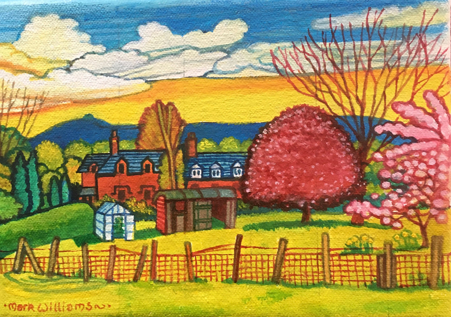 “Llanfrechfa Cottages” - A row of Cottages in Llanfrechfa Village: Although in a rural location my mother can remember them being home to the families of Railway Workers.