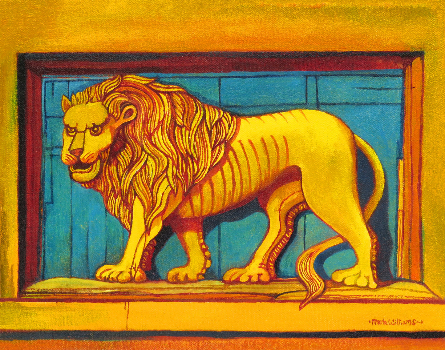 “ The Lion” - I have included several paintings based on Roman/Classical Relief Sculptures- This is one of them.