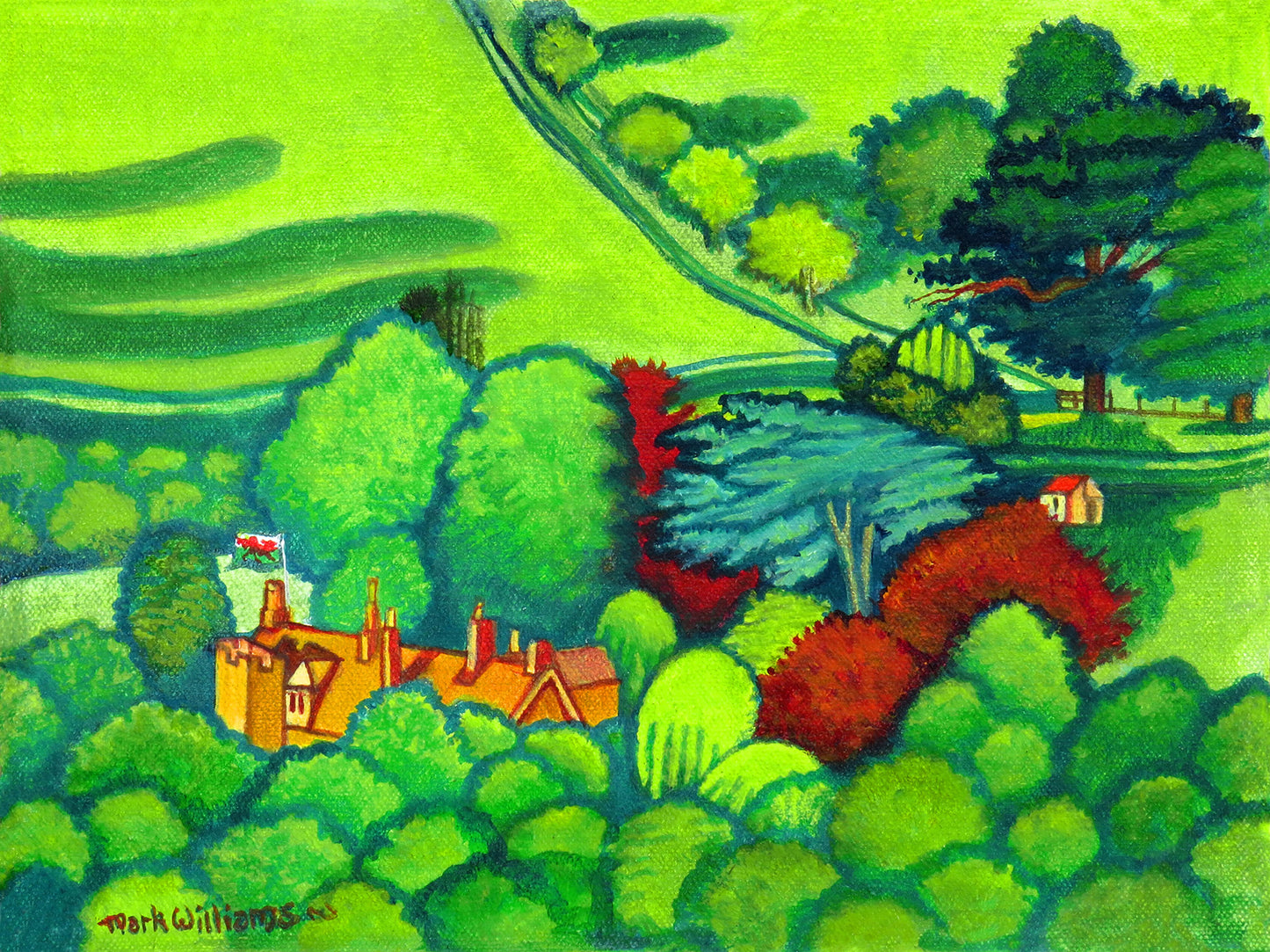 “Llansor House”- Once a parish in it’s own right “Llansoar” was eventually absorbed into the neighbouring parishes of Llanddewi Fach and Llandegfedd: My painting depicts the ancient Manor House.