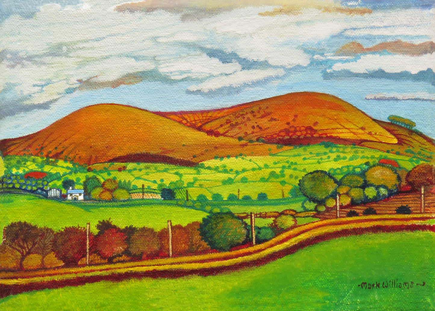 “The Great Mountain Wall to the West”- Arthur Machen describe Mynydd Maen as “The Great Mountain Wall to the West”- “A Great Rounded Billow”: I have take this view of Mynydd Maen and Mynydd Twyn Glas from the North East looking South West.