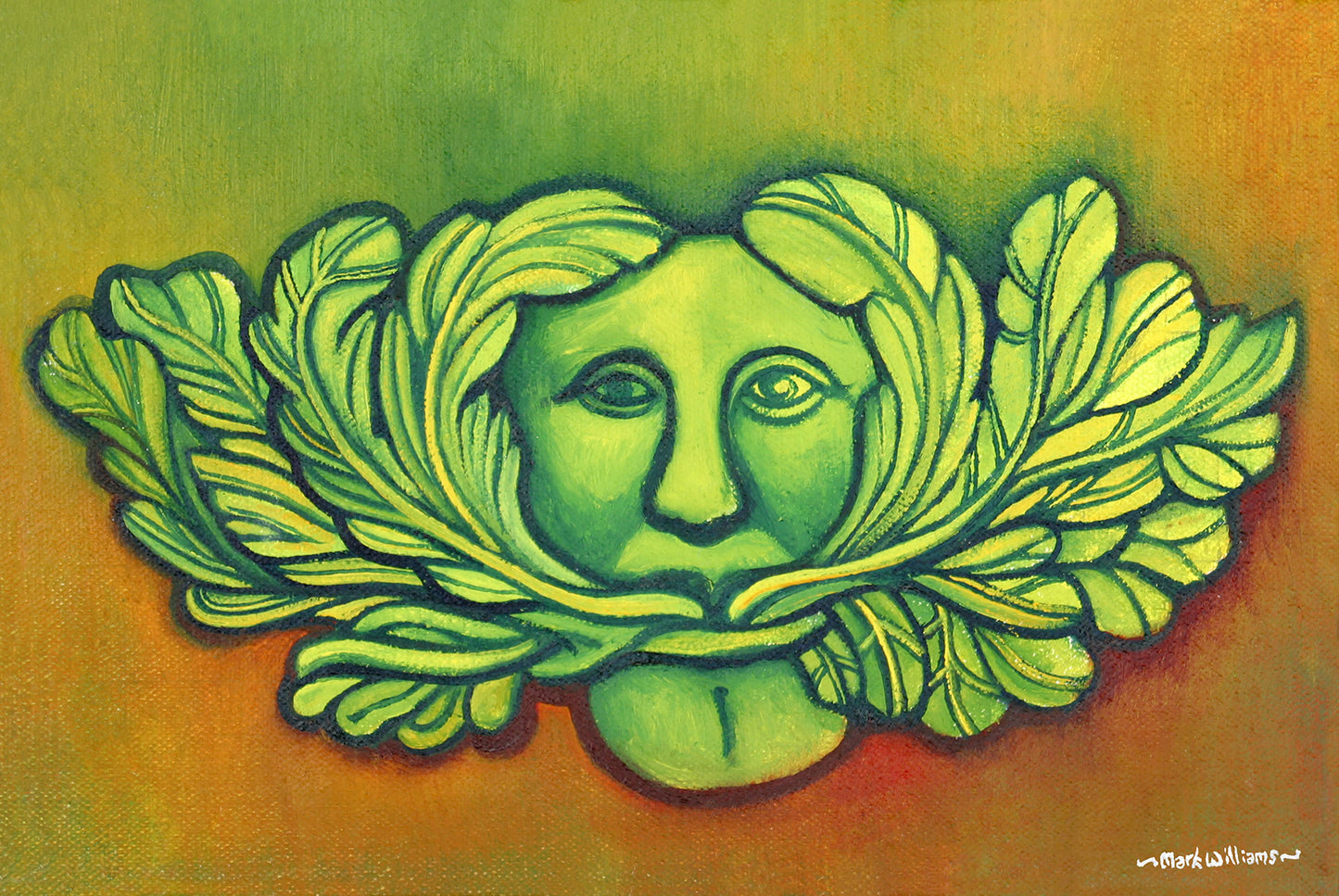 “The Llangwm Green Man” - One of a pair of “Green Men” carvings - a pagan fertility symbol - that can be seen in St Jerome’s Church at Llangwm Uchaf.