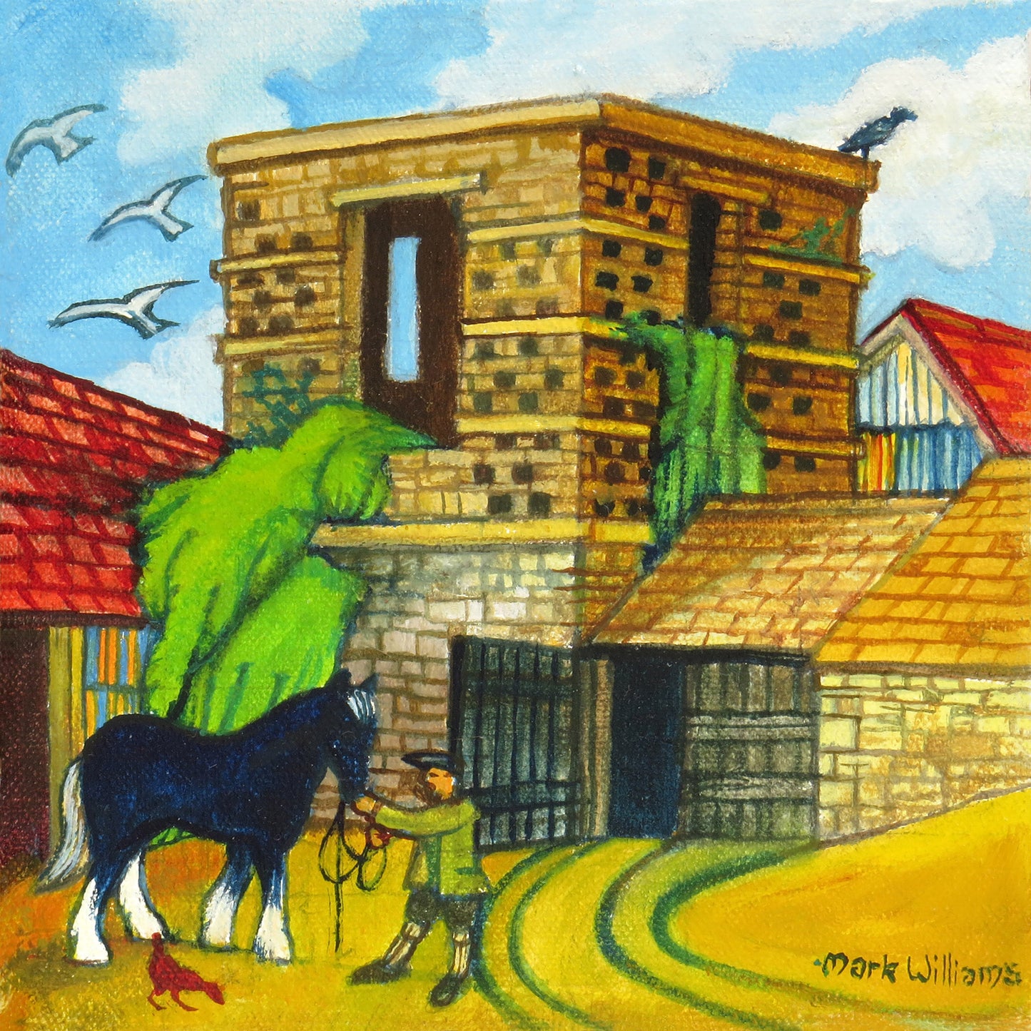 “Dovecote Barn, Llanvair Discoed” - This ancient Dovecote is now part of a Farmyard: Doves were kept in order to supply meat- eggs and manure as fertiliser.