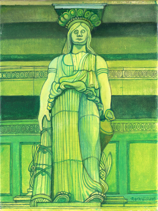 “The Caryatid” - One of the famous Caryatid sculptures at the parish church in Marylebone - Arthur Machen was familiar with this church when he lived in London: He enjoyed liturgical services - but would go outside to smoke his pipe during sermons.