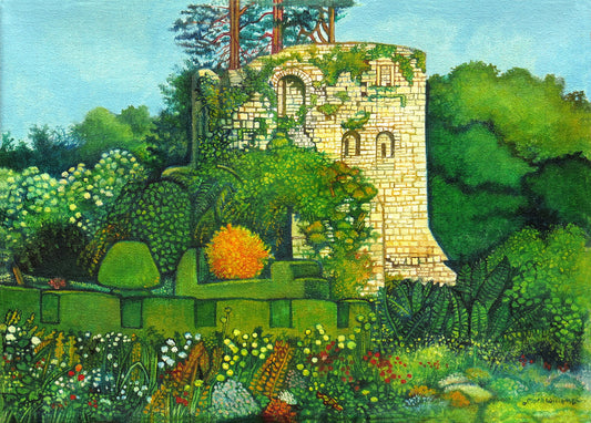 “Usk Castle The Keep” - Usk Castle stands within spectacular gardens - well worth a visit.