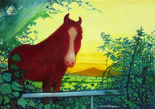 “The Twilight Horse” - I based this on a scene I saw down a back lane near Llanddewi Fach: That’s Twmbarllwm in the background: